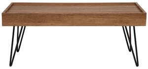 Stolik kawowy prostokątny 60x100 cm w stylu rustykalnym MDF ciemne drewno Welton Beliani