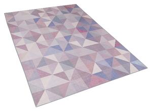 Dywan prostokątny z geometrycznym wzorem 140 x 200 cm niebiesko-szary Kartepe Beliani