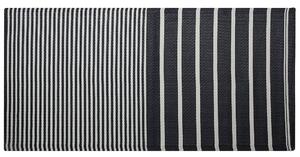 Dywan czarny 90 x 180 cm zewnętrzny w paski wzór geometryczny Haldia Beliani