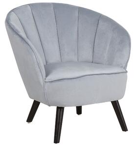 Klasyczny fotel welurowy muszelka styl glamour szary Dala Beliani