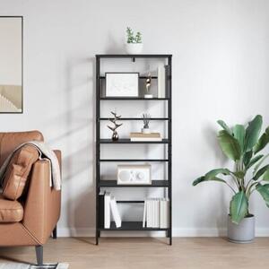 Półka na książki czarny dąb 60 x 29,5 x 149 cm