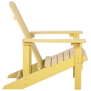 Krzesło imitacja drewna ogrodowe na ganek z podłokietnikami żółte Adirondack Beliani