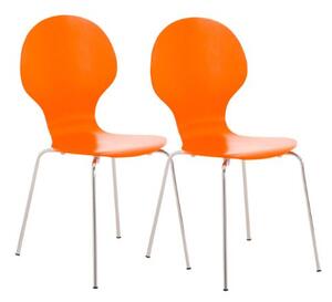 Zestaw 2 krzeseł dla gości Ariel pomarańczowy