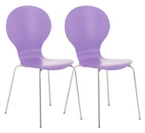 Zestaw 2 krzeseł dla gości Ariel fioletowy
