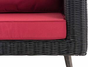 Molde sofa 2-osobowa z podnóżkiem Brennan rubinowa czerwień