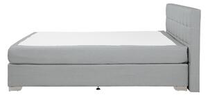 Nowoczesne łóżko kontynentalne 140x200cm z guzikami materiałowe jasnoszare Admiral Beliani