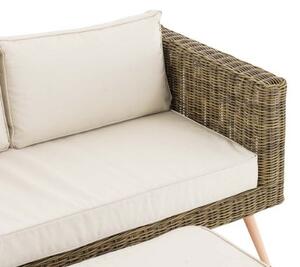 Molde sofa 2-osobowa z podnóżkiem Flynn kremowo-biała