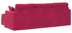 Nowoczesna sofa aksamitna w kolorze czerwonego wina z ergonomicznÄ konstrukcjÄ
