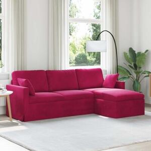 Nowoczesna sofa aksamitna w kolorze czerwonego wina z ergonomicznÄ konstrukcjÄ