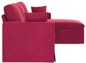 Nowoczesna sofa aksamitna w kolorze czerwonego wina z ergonomicznÄ konstrukcjÄ