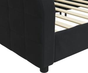 Sofa z funkcją spania, czarna, 90x200 cm, obita aksamitem