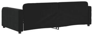 Sofa z funkcją spania, czarna, 90x200 cm, obita aksamitem