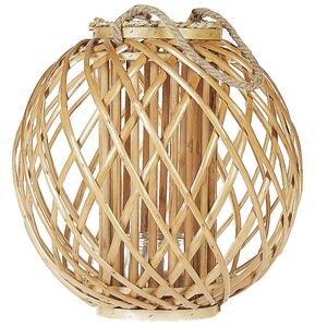 Lampion dekoracyjny ozdobny latarnia jasne drewno wierzbowe 41 cm Samoa Beliani