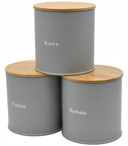 Zestaw 3 pojemników kawa herbata cukier BRUNBESTE