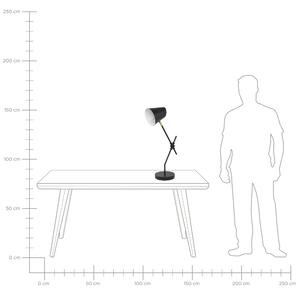 Lampka na biurko regulowane ramię i klosz metalowa czarna Horton Beliani