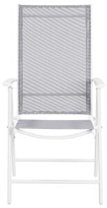 Zestaw 6 krzeseł ogrodowych szary aluminium matriałowa siatka Catania Beliani