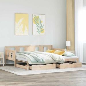 Sofa rozsuwana z szufladami, bez materaca, 90x200 cm