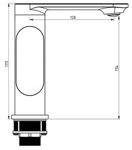 Mexen Milo bateria umywalkowa boczny uchwyt, czarna - 71305-70