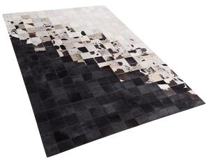 Nowoczesny prostokątny dywan skórzany czarno-biały 160x230 cm Kemah Beliani