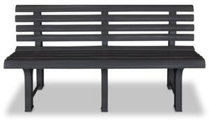 Ławka ogrodowa, 145,5 cm, plastik, antracytowa