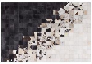 Nowoczesny prostokątny dywan skórzany czarno-biały 160x230 cm Kemah Beliani