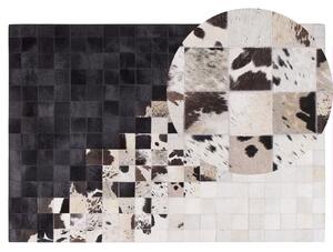 Nowoczesny prostokątny dywan skórzany czarno-biały 140x200 cm Kemah Beliani