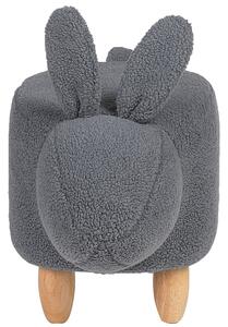Nowoczesny tapicerowany puf podnóżek dla dzieci króliczek szary siedzisko Bunny Beliani