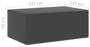 Pokrowce na meble ogrodowe, 2 szt., 7 oczek, 225x143x90 cm