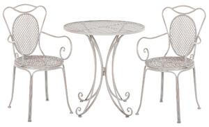 Zestaw mebli balkonowych dwuosobowy metalowy stolik 2 krzesła szary Cliento Beliani