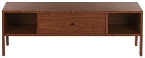 Szafka RTV ciemne drewno 120 cm 2 półki 1 szuflada styl retro Clinton Beliani