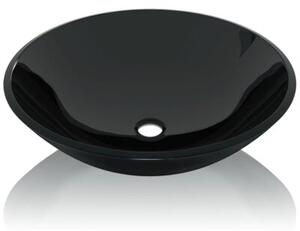 Umywalka z czarnego, hartowanego szkła 42 cm