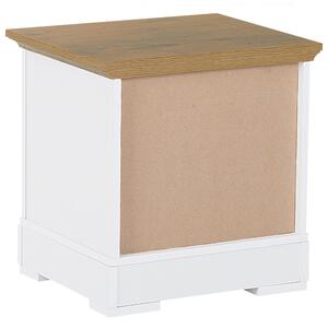 Stolik nocny szafka z szufladą blat jasne drewno biały Winglay Beliani