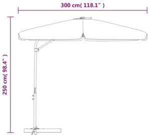 Parasol ogrodowy na stalowym słupku, 300 cm, piaskowy