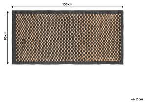 Rustykalny dywan ze skóry i juty prostokątny 80 x 150 cm czarno-beżowy Gerce Beliani