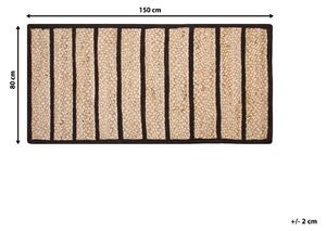 Rustykalny dywan z juty prostokątny niskie włosie 80 x 150 cm czarno-beżowy Karadona Beliani