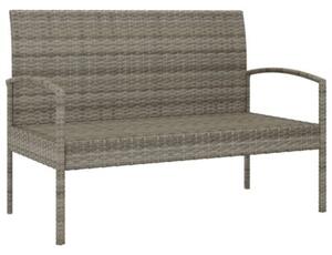 Ławka ogrodowa z poduszką, szara, 105 cm, polirattan