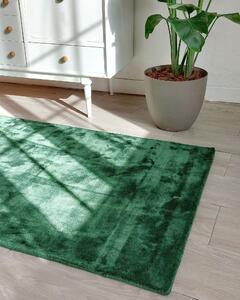 Nowoczesny dywan z wiskozy krótkie włosie prostokątny 80 x 150 cm ciemnozielony Gesi Beliani