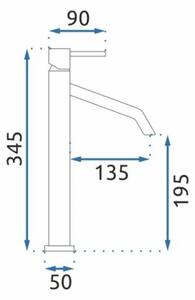 Bateria Umywalkowa REA JS-B253-1B LEVEL Wysoka Czarny