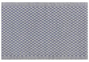 Dywan zewnętrzny niebieski materiał syntetyczny 60 x 90 cm wzór w jodełkę Mango Beliani