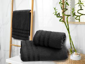 Ręcznik bambusowy DOTS czarny
