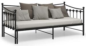 Czarne rozkładane łóżko metalowe 90x200 cm G0-T25