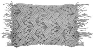 Zestaw 2 poduszek dekoracyjnych szary bawełniany makrama 35 x 45 cm z wypełnieniem Kirikkale Beliani