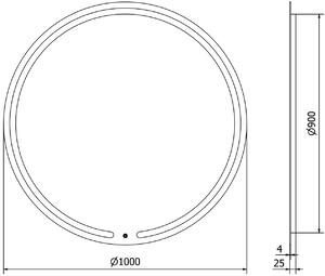 Mexen Rose lustro łazienkowe podświetlane, okrągłe 100 cm, LED 6000K, antypara - 9810-100-100-611-00