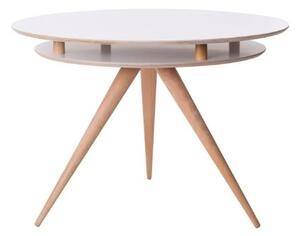 Stół okrągły TRIAD Dmr. 105 cm x wys. 75 cm - drewno jesionowe / biały
