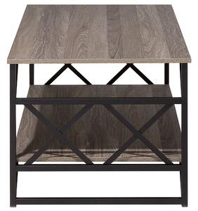 Nowoczesny stół kawowy ława do salonu z półką 120 x 60 cm drewno z czarnym Bolton Beliani