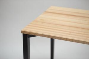 Stół jadalniany TRIVENTI jesion 80x80 cm - nogi okrągłe czarne