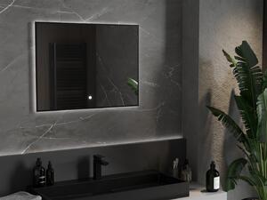 Mexen Erma lustro łazienkowe podświetlane 80 x 60 cm, LED 6000K, antypara, rama czarna - 9814-080-060-611-70