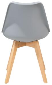 Zestaw 2 krzeseł tapicerowany do jadalni drewniane nóżki szary Dakota II Beliani