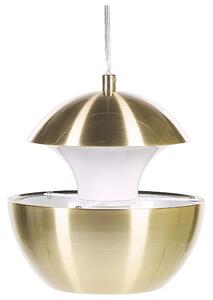 Nowoczesna lampa wisząca sufitowa okrągła metalowa mosiądz z białym Bojana Beliani