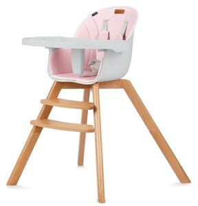 Krzesełko dziecięce do karmienia wysokie krzesełko do stołu drewniane Kidwell NOBIS Pink